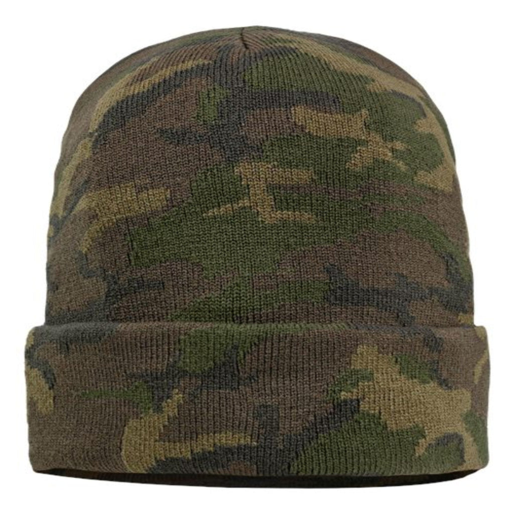 Camouflage beanie on a white background
