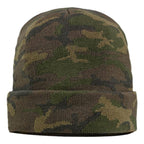 Camouflage beanie on a white background