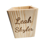 Customizable Wooden Pencil &  Holder with Personalized Name
