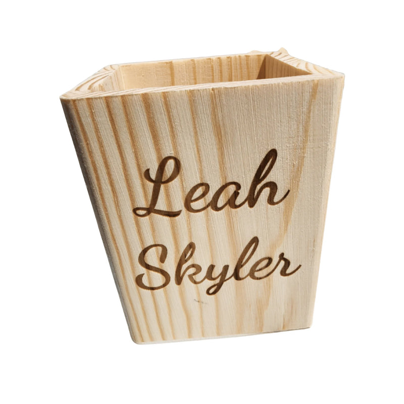 Customizable Wooden Pencil & Holder with Personalized Name, view 3