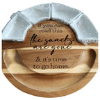 Deluxe Wooden Round Cheese & Charcuterie Board Set