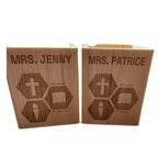 Customizable Wooden Pencil &  Holder with Personalized Name