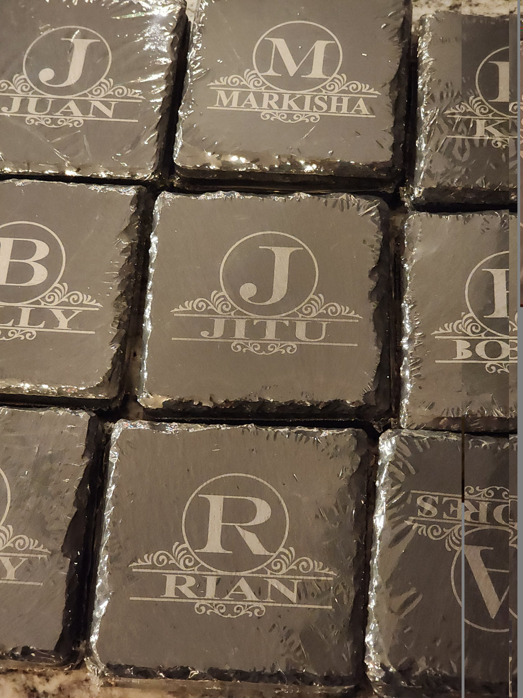 Natural Slate Coasters – Square 4" Engraving Blanks