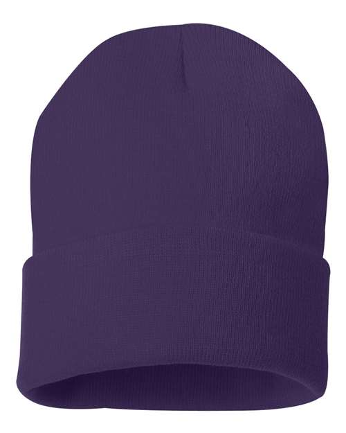 12" Solid Cuffed Customizable Beanie