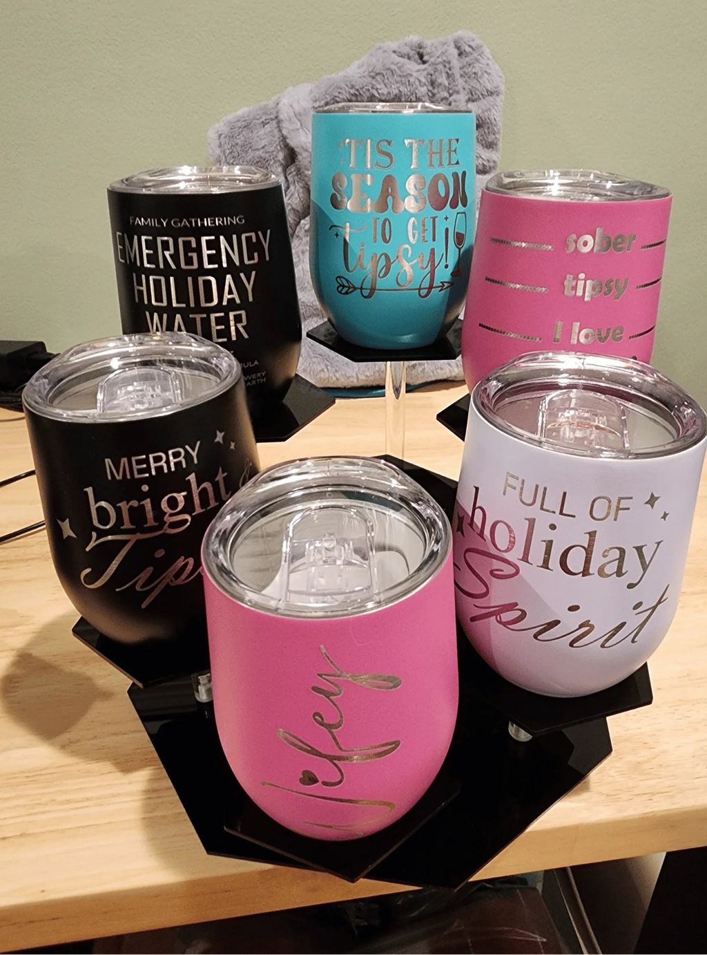 12oz Personalized Engraved Wine Tumbler