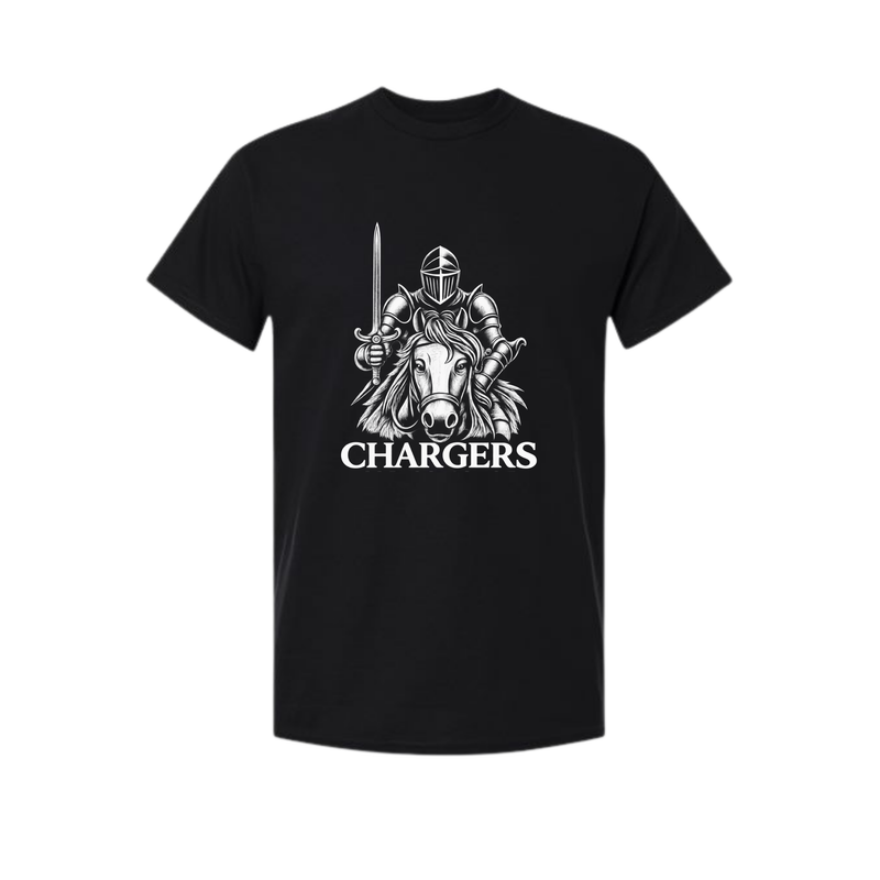 CLA Spiritwear Shirt - Chargers Knight in Black