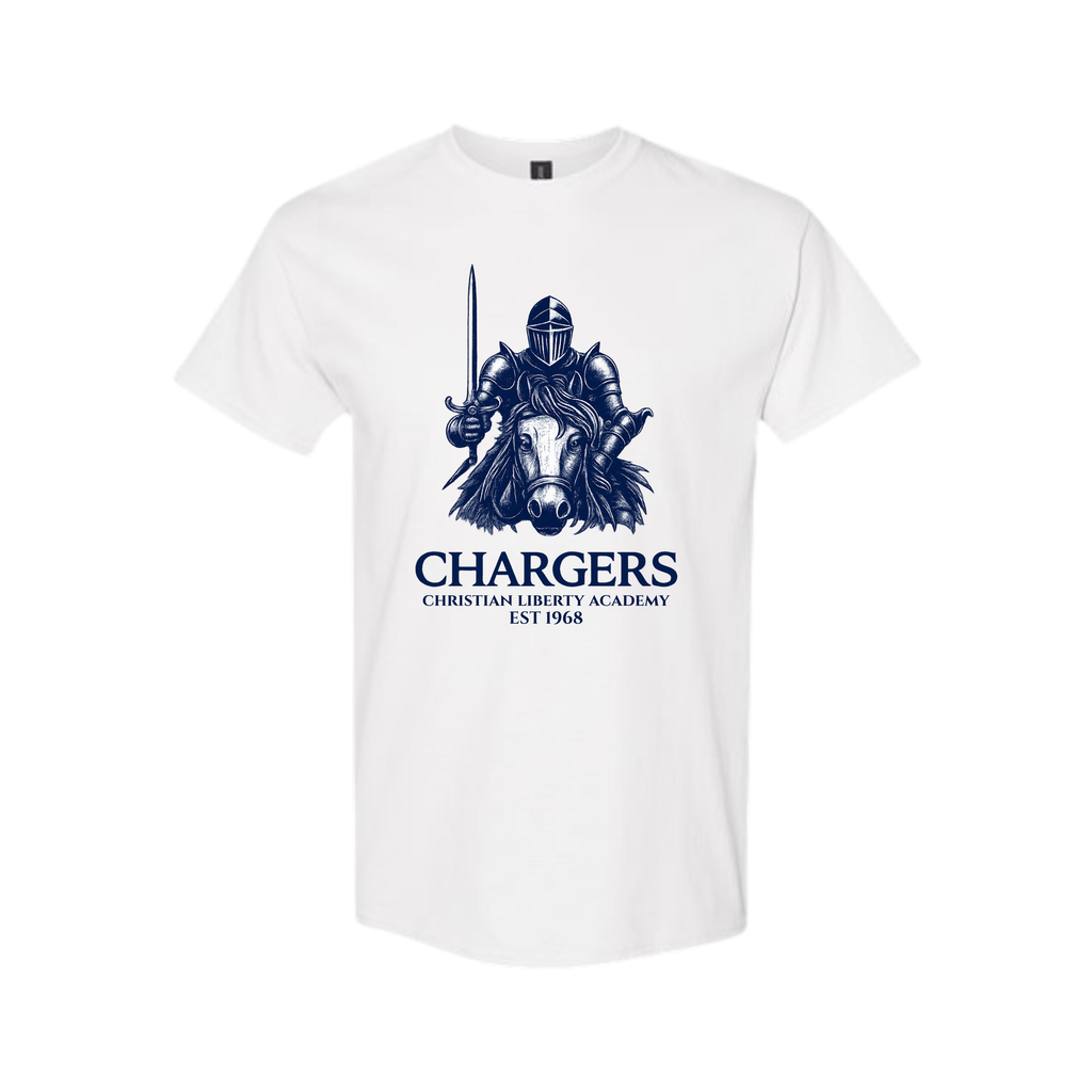 CLA Spiritwear Shirt - Chargers Knight in White
