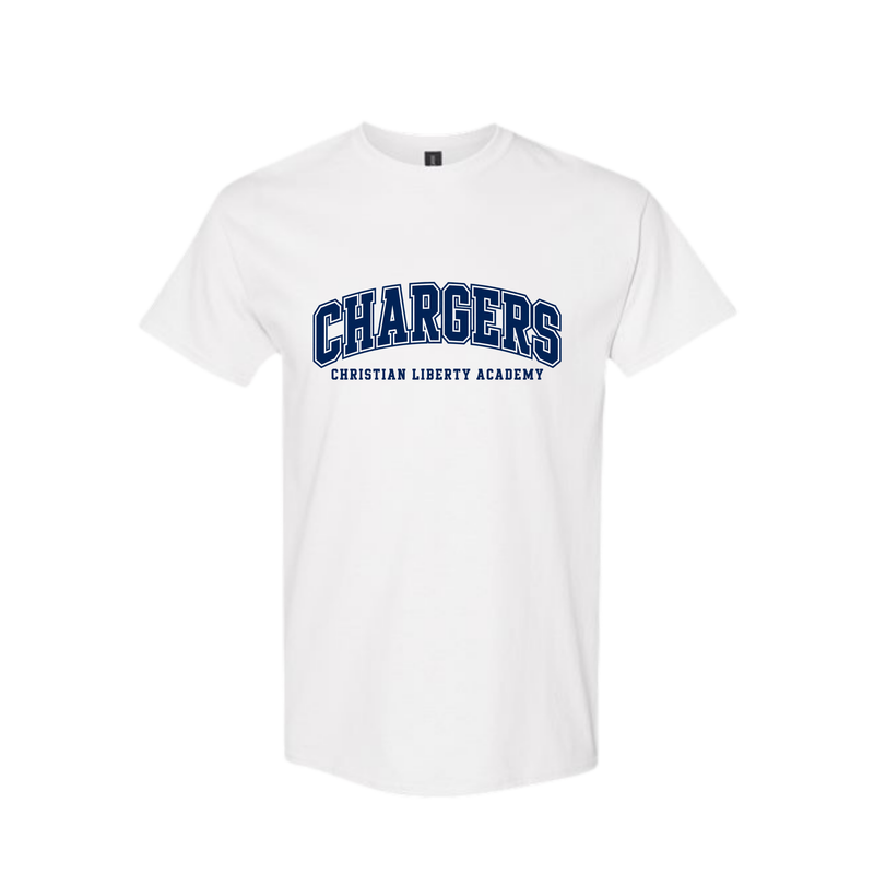 CLA Spiritwear Shirt - Collegiate Chargers in White