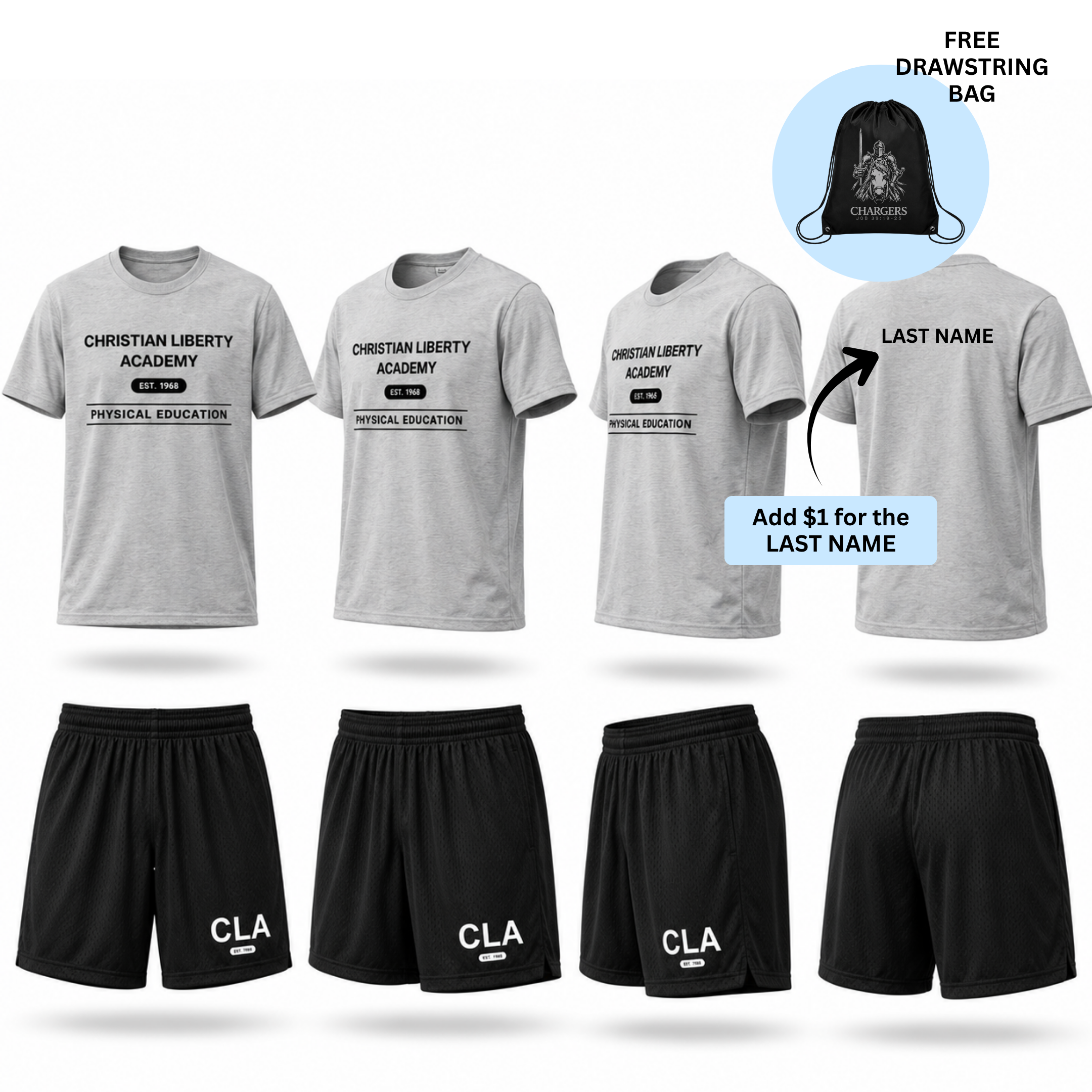 CLA Four-Set PE Uniform Bundle (Adult)