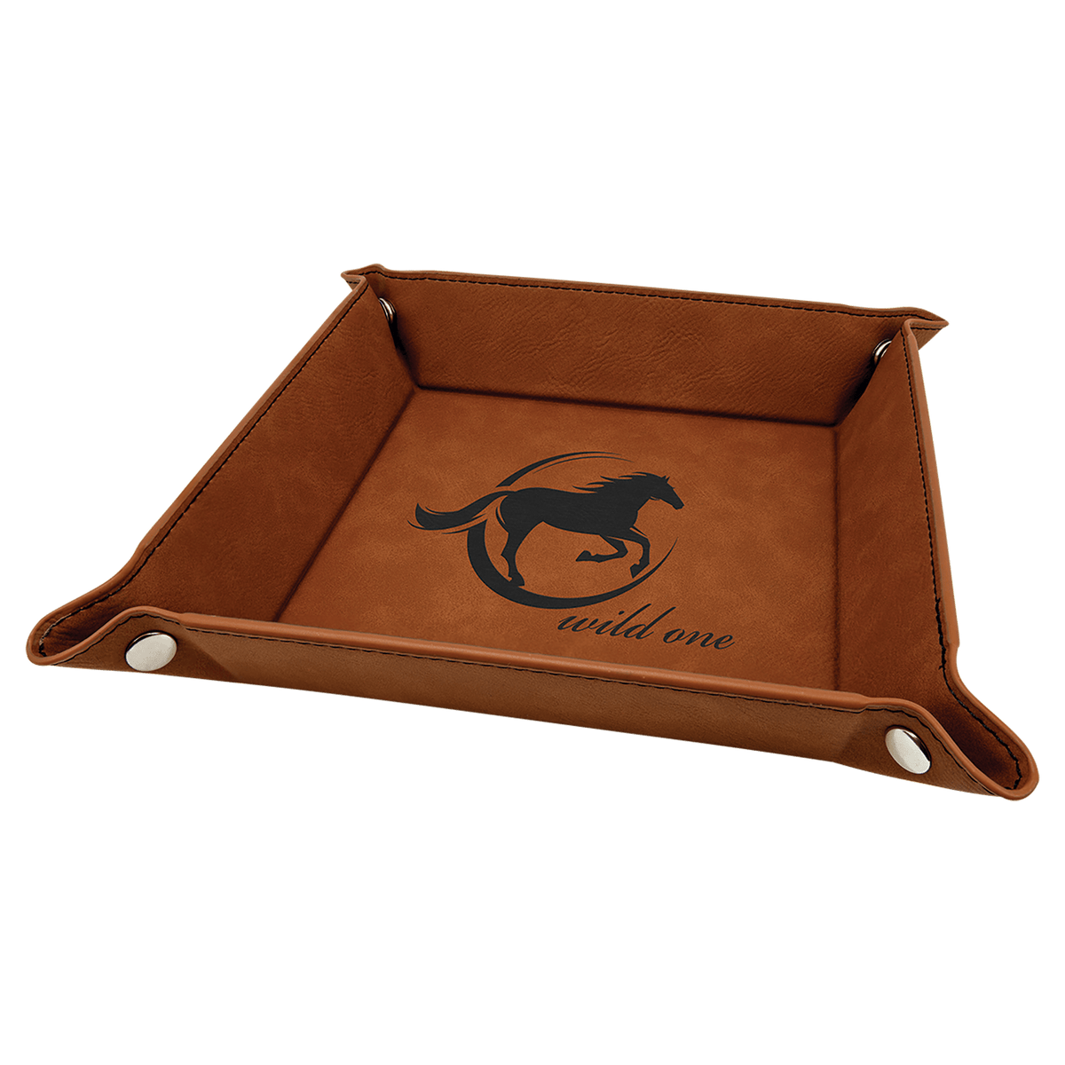 Personalized Leatherette Snap-Up Valet Tray