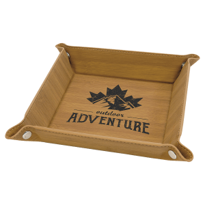 Personalized Leatherette Snap-Up Valet Tray