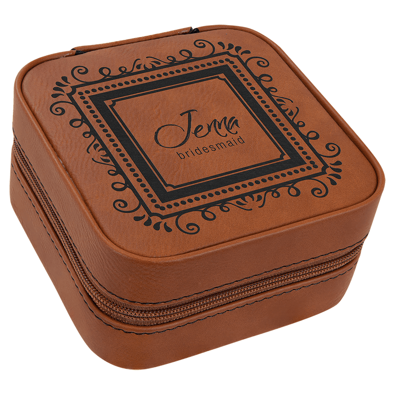 Personalized Leatherette Travel Jewelry Box