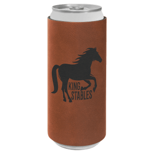 Personalized Slim Leatherette Beverage Holder