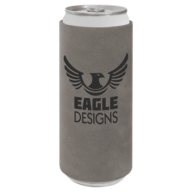 Personalized Slim Leatherette Beverage Holder