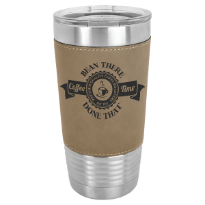 Personalized 20 oz Polar Camel Leatherette Grip Tumbler - Light Brown