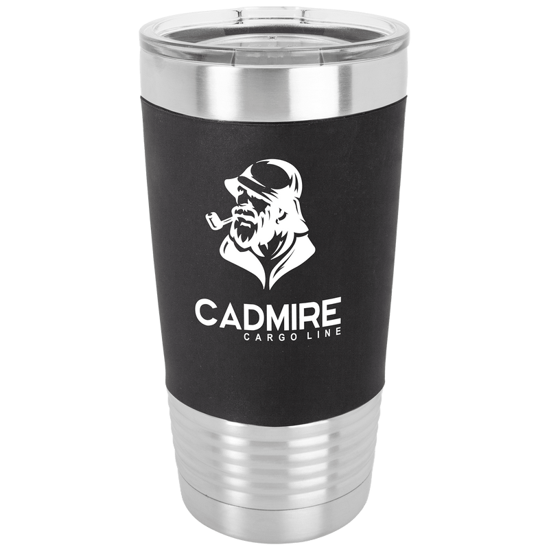 Personalized 20 oz Polar Camel Silicone Grip Tumbler - Black/White