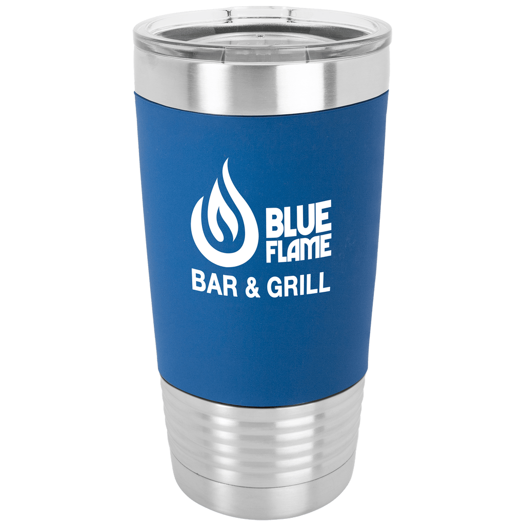Personalized 20 oz Polar Camel Silicone Grip Tumbler - Black/White