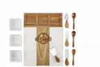 Custom Marble & Acacia Charcuterie Board with Serving Utensils and Ramekins