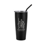 CLA 20 oz Personalized Coffee Tumbler with Straw in Black