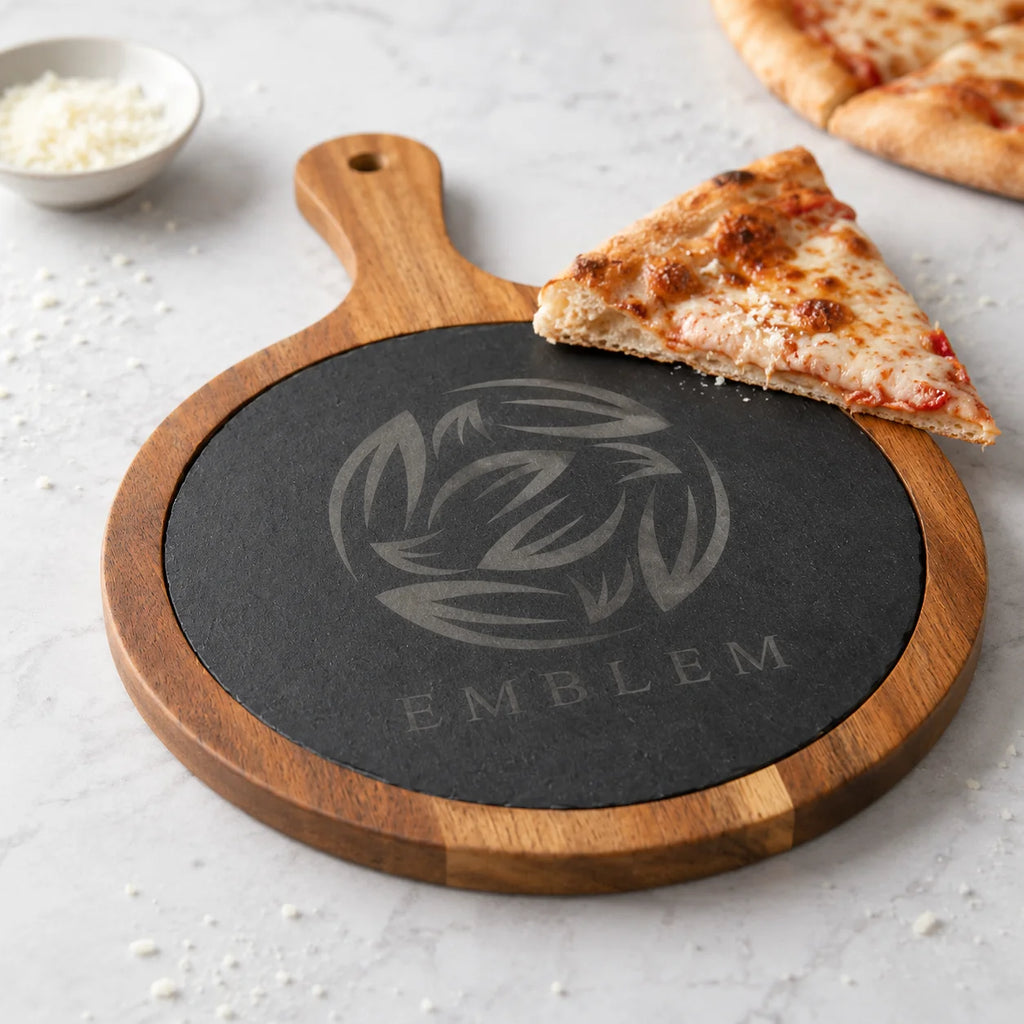 Personalized Acacia & Slate Cutting Board, view 4