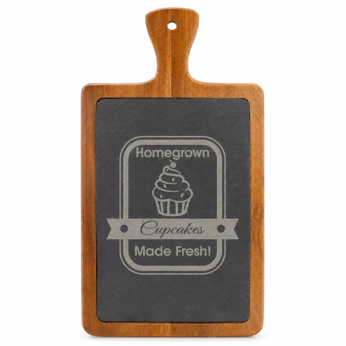 Personalized Acacia & Slate Cutting Board, view 6