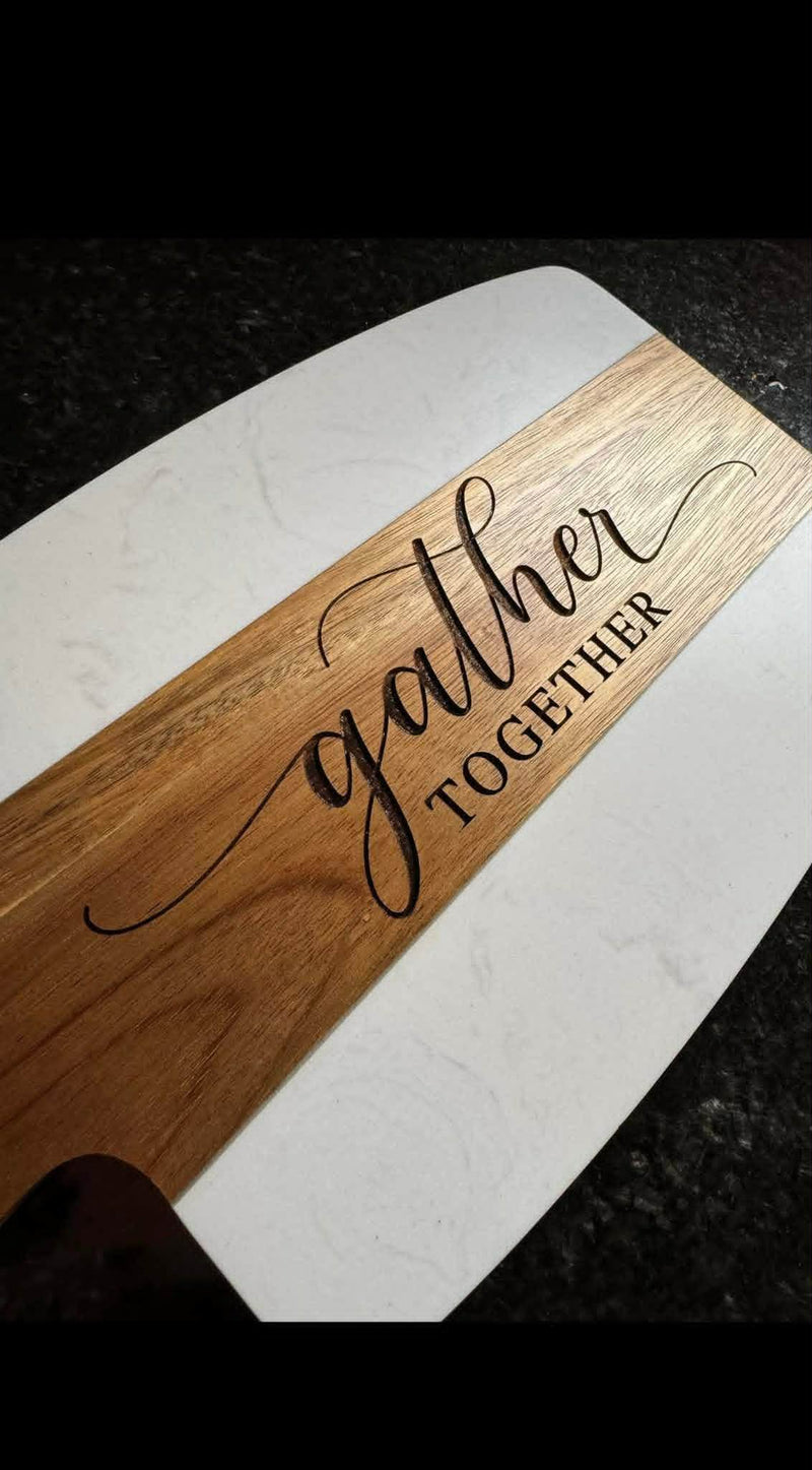 Premium Customizable Marble Serving Board Set