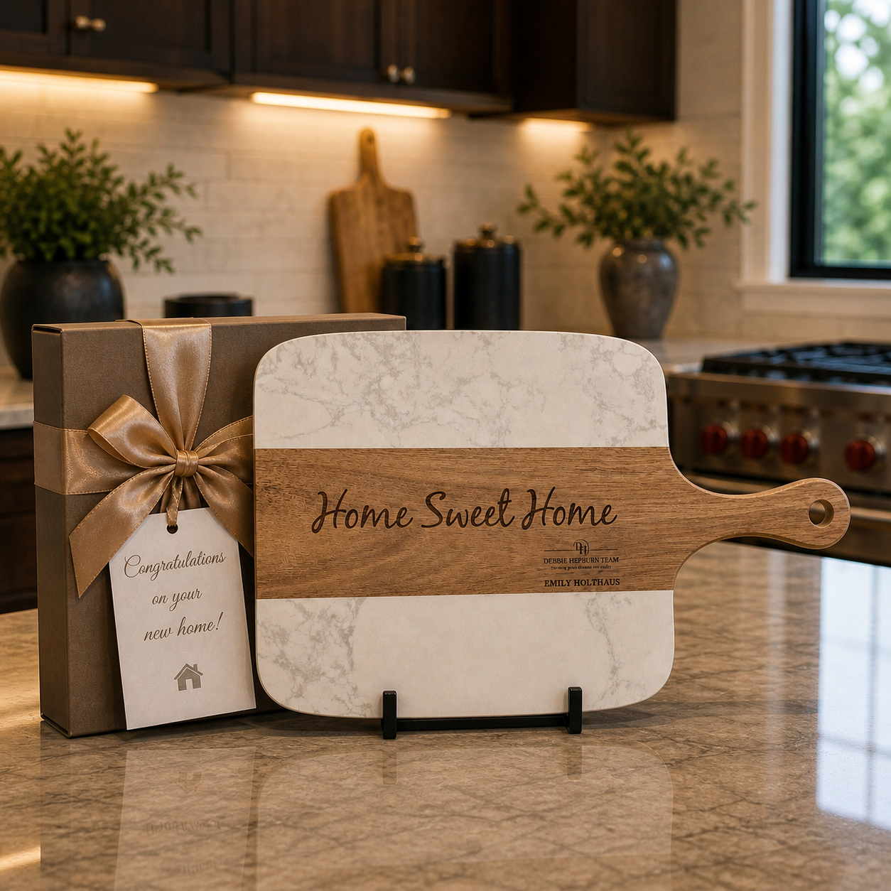 Premium Customizable Marble Serving Board Set