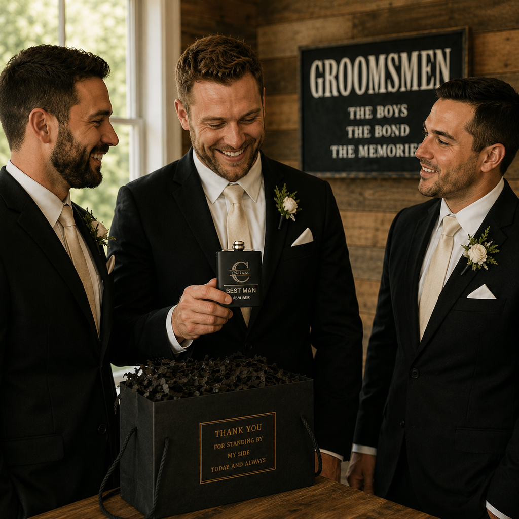 Personalized Engraved Best Man Flask