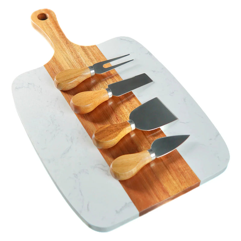 Premium Customizable Marble Serving Board Set