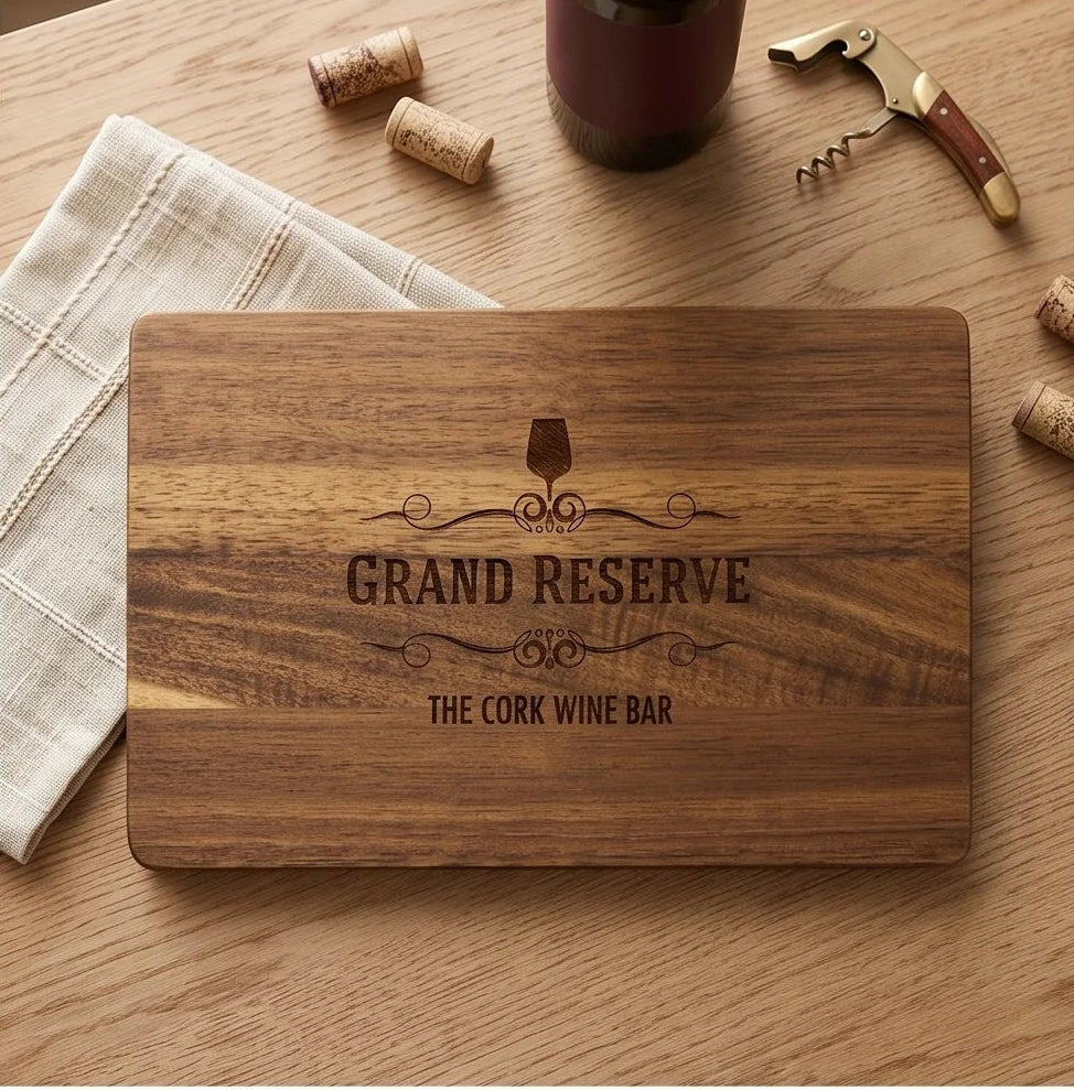 Personalized Acacia Cutting Board, 9 x 6 in, view 3