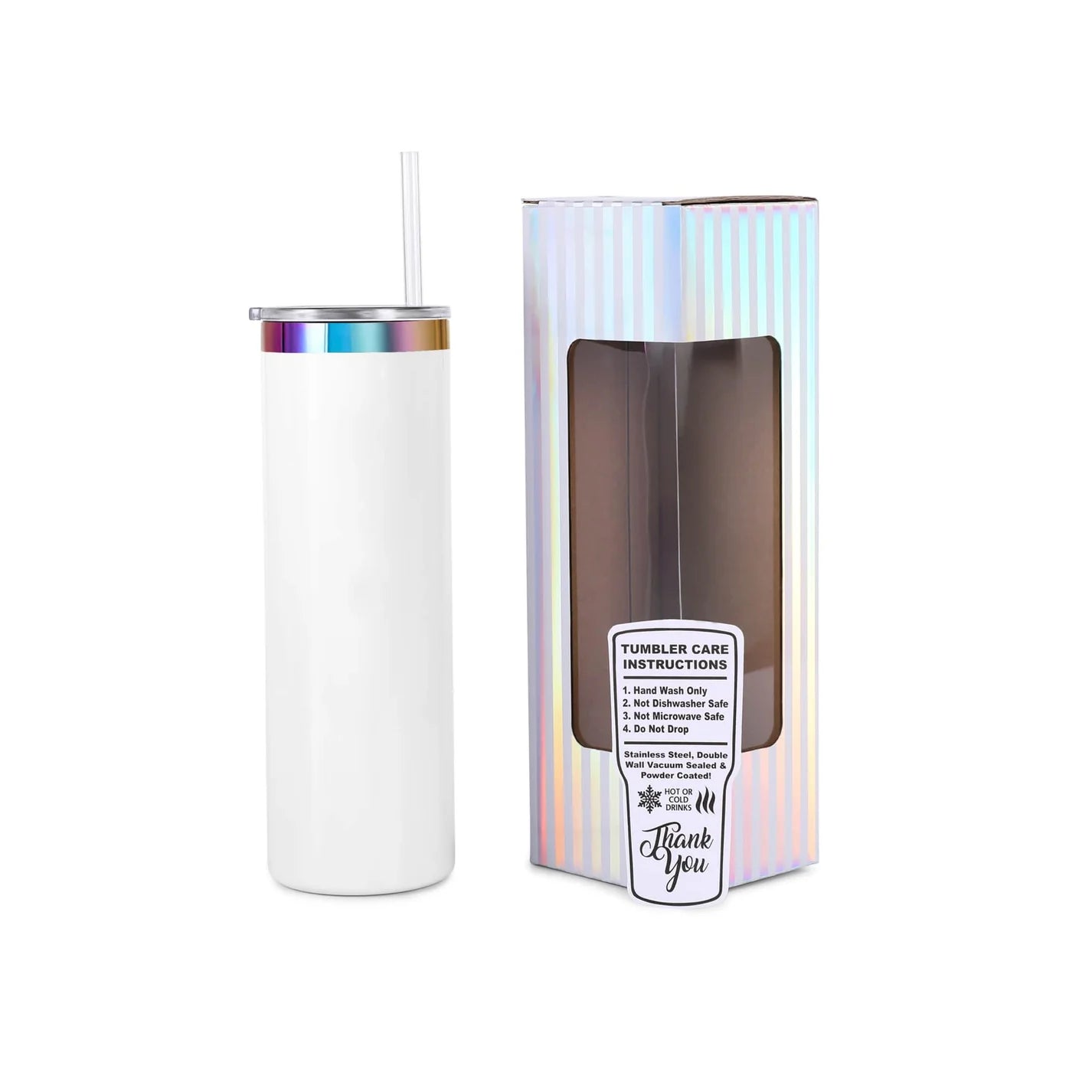 Customizable 20oz Skinny Rainbow Tumbler