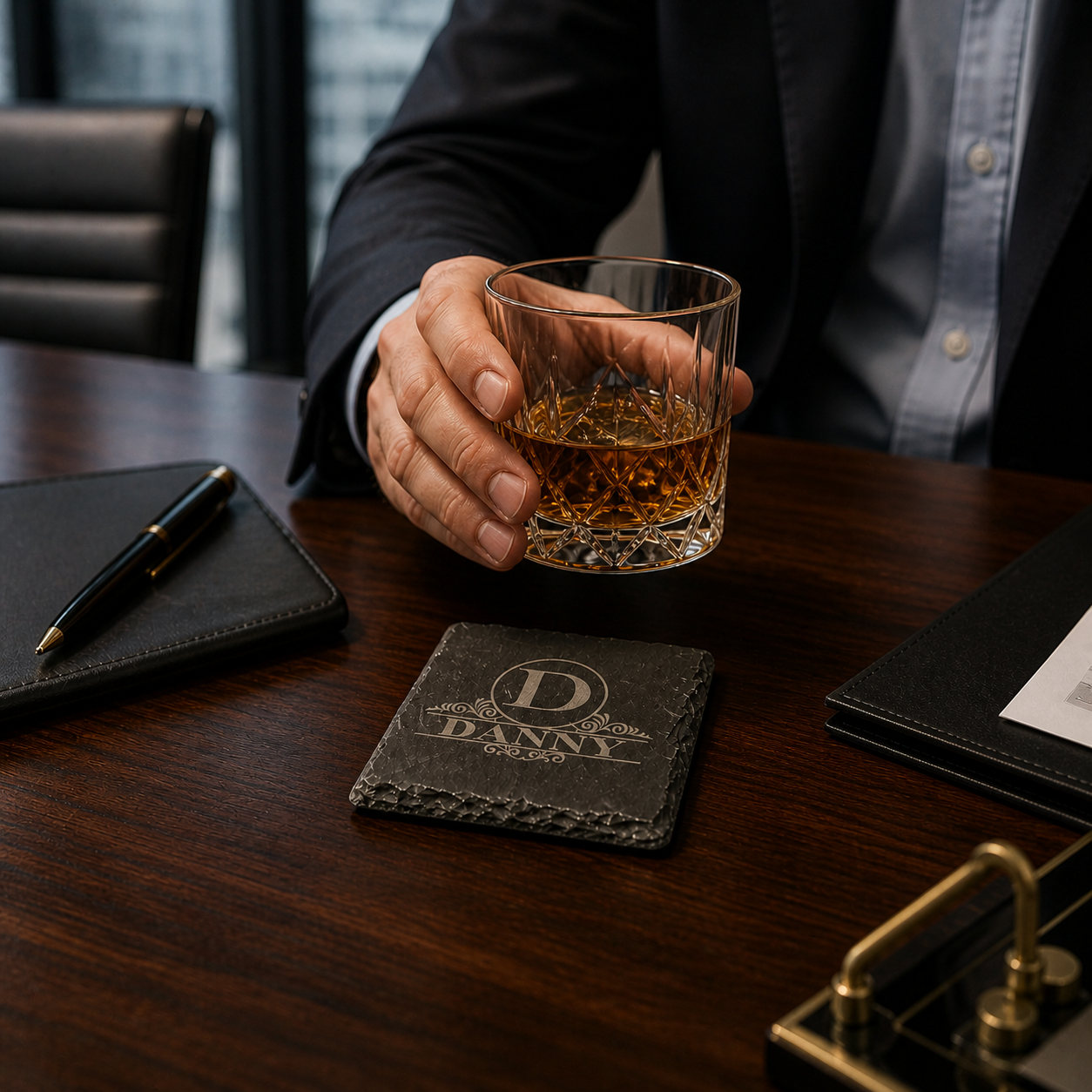 Natural Slate Coasters  Square 4"