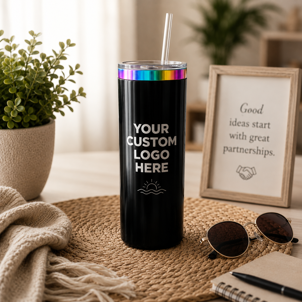 Customizable 20oz Skinny Rainbow Tumbler