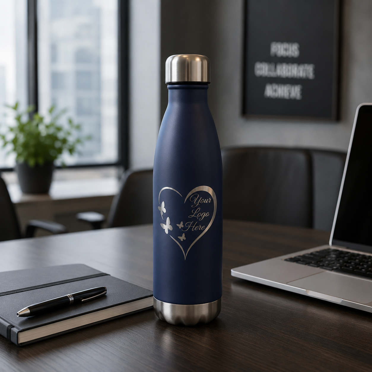 Personalized Heart-Engraved Stainless Steel Bottle